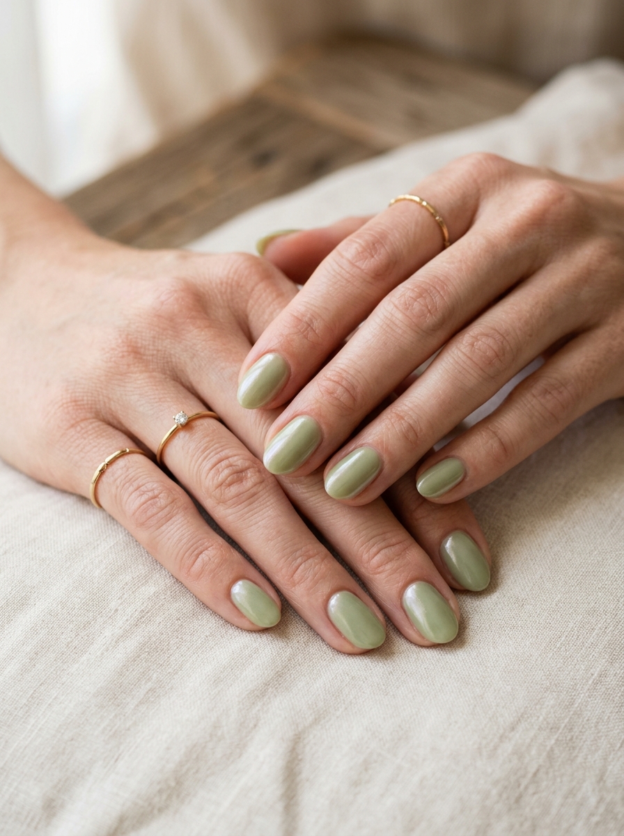 Matcha Glaze Nails